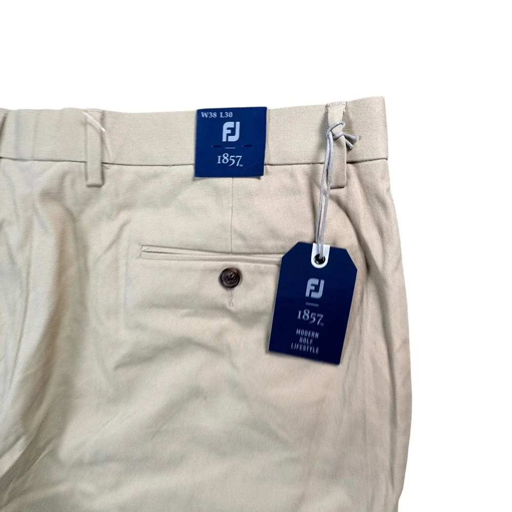 FootJoy 1857 Modern Golf Lifestyle Pants Mens 38x30 Khaki Tan Cotton Stretch NWT